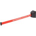 Global Industrial Magnetic Retractable Belt Barrier, Black Case W/ 30ft Red Authorized Belt 708419RWA
